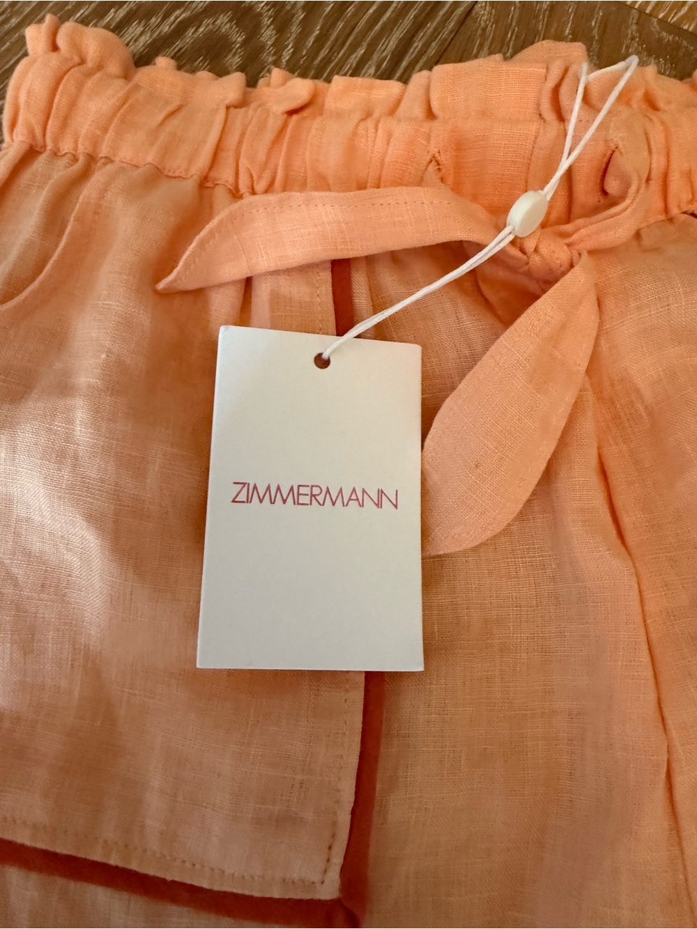 Zimmermann kids paper bag shorts orange peach linen new with tags size 8 - Picture 3 of 5